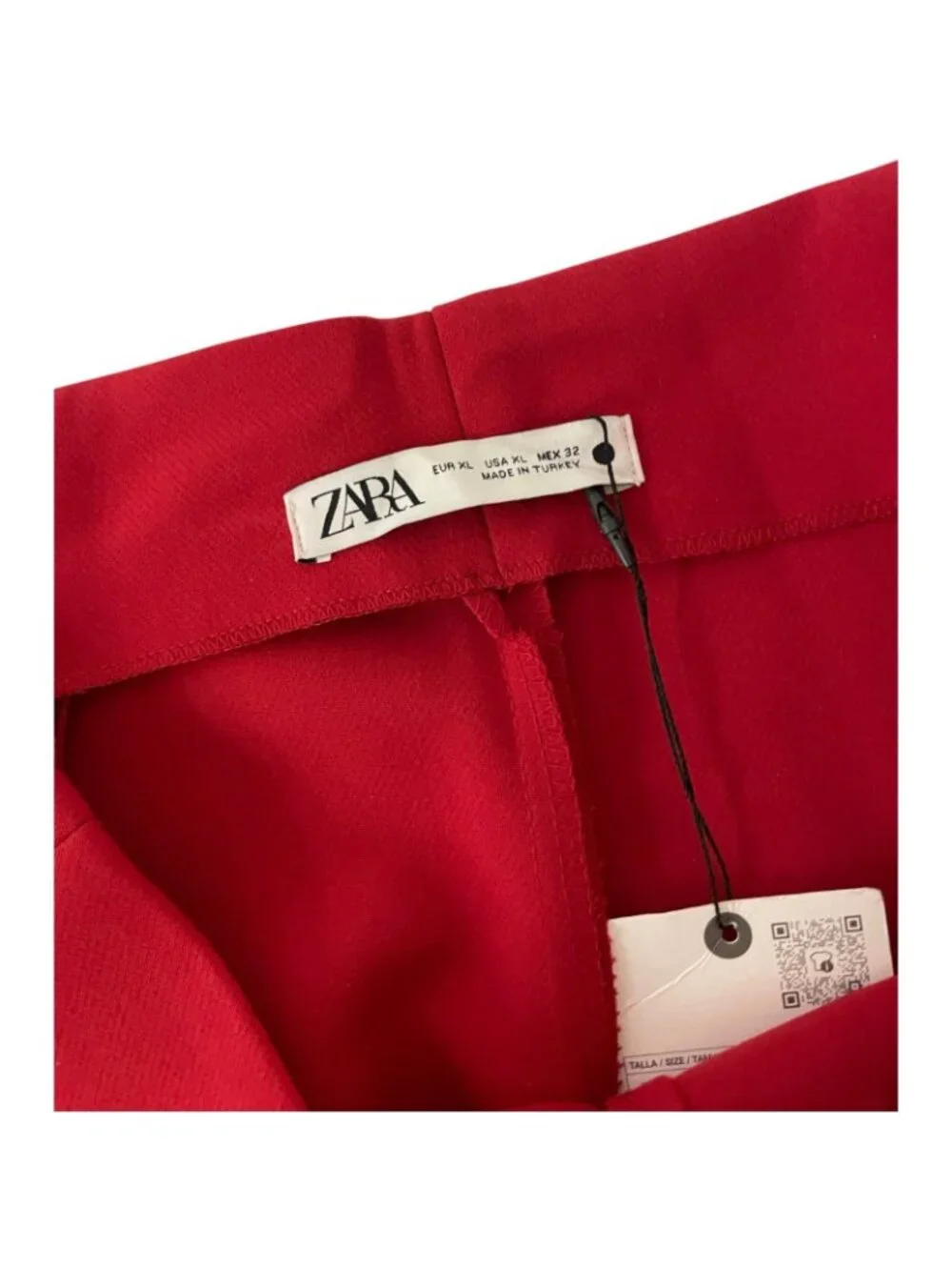 Zara Womens Wide Leg Cropped Trousers Size XL Red High Waisted 7149/266 NWT